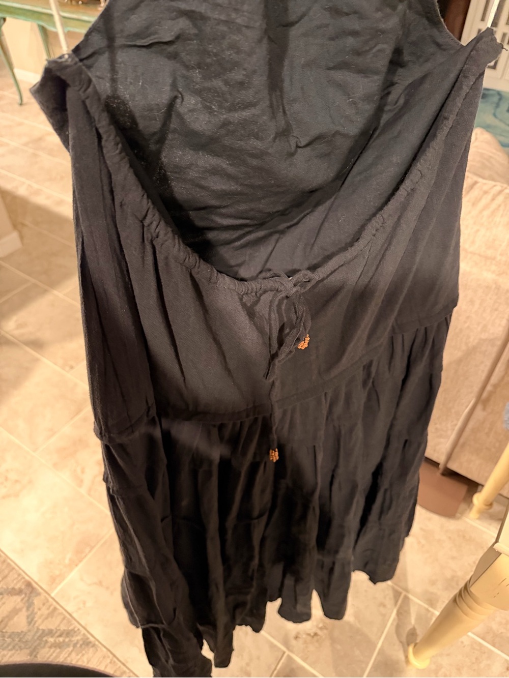 Free People Black Tiered Halter Maxi Dress Size Large - Picture 3 of 11